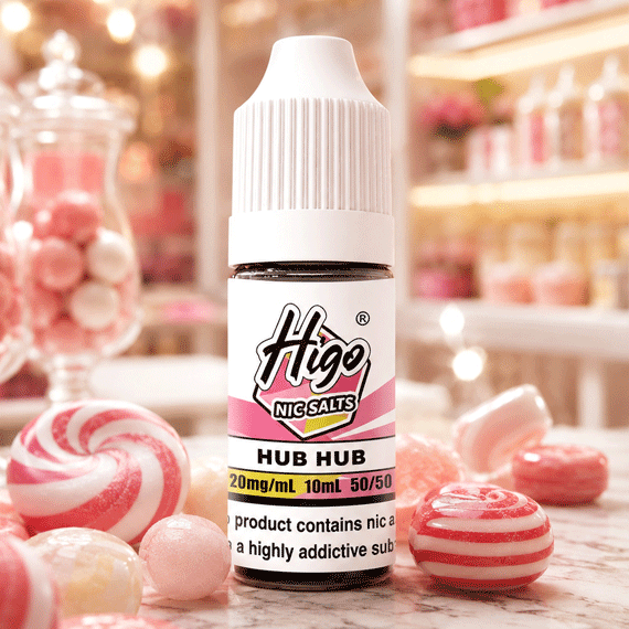 10ml e-liquids featuring Higo Hub Hub nicotine salt