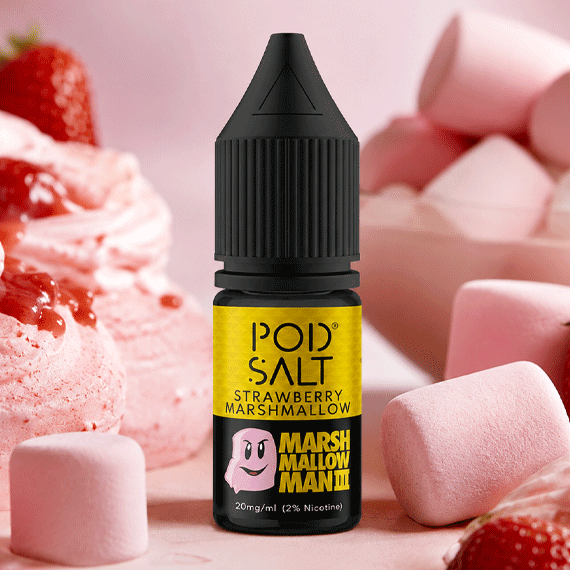50VG e-liquids featuring Pod Salt Strawberry Marshmallow nic salt