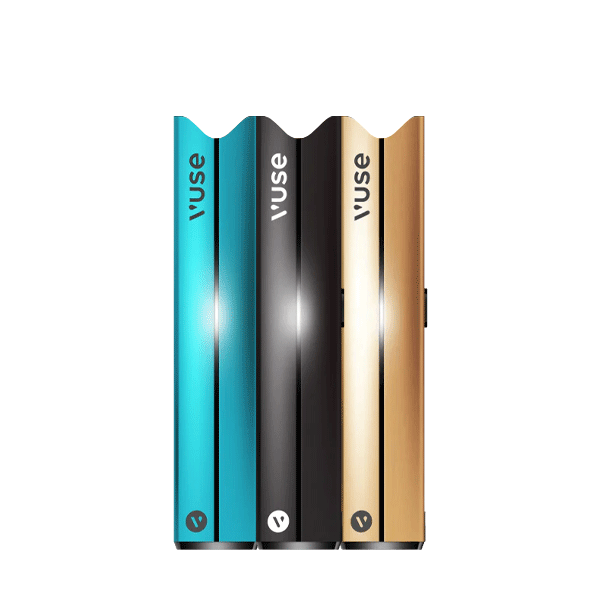 Vuse Pro pod kits standing upright, displaying their sleek, compact design and smooth finish.