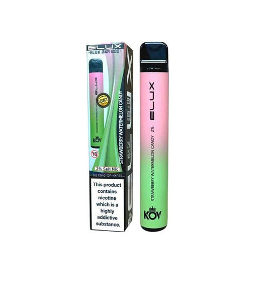 Elux Kov Strawberry Watermelon Candy Flavour Disposable Vape Bar 20mg l Pack Of 10