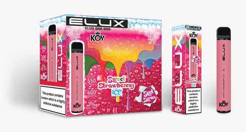 Elux Kov Sweet Strawberry Ice Flavour Disposable Vape Bar 20mg l Pack Of 10