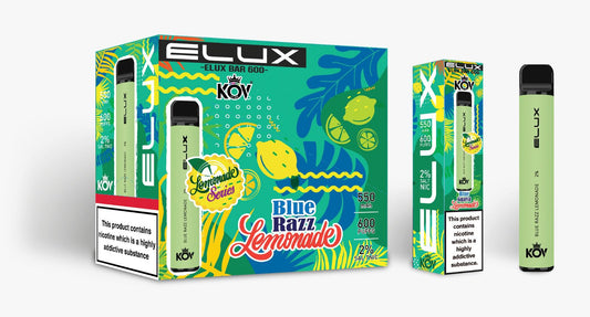 Elux Kov Blue Razz Lemonade Flavour Disposable Vape Bar 20mg l Pack Of 10