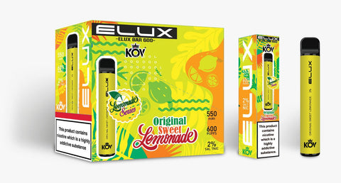 Elux Kov Original Sweet Lemonade Flavour Disposable Vape Bar 20mg l Pack Of 10