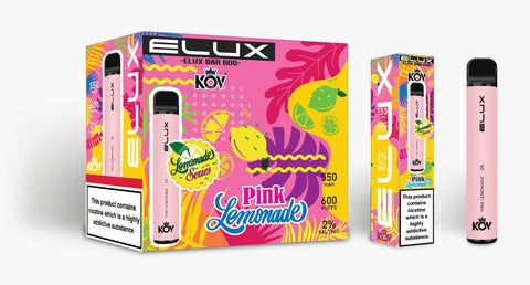 Elux Kov Pink Lemonade Flavour Disposable Vape Bar 20mg l Pack Of 10