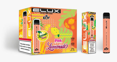 Elux Kov Pink Guava Flavour Disposable Vape Bar 20mg l Pack Of 10