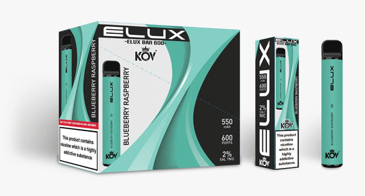 Elux Kov Legacy Blueberry Raspberry Flavour Disposable Vape Bar 20mg l Pack Of 10 - Wholesale Vapes