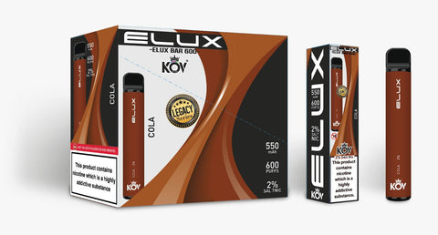 Elux Kov Legacy Cola Flavour Disposable Vape Bar 20mg l Pack Of 10