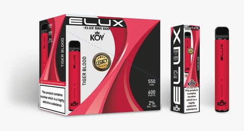 Elux Kov Legacy Tiger Blood Flavour Disposable Vape Bar 20mg l Pack Of 10