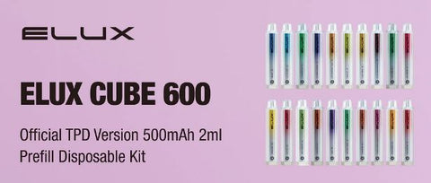 Elux Cube 600 Flavour Disposable Vape 20mg l Pack Of 10