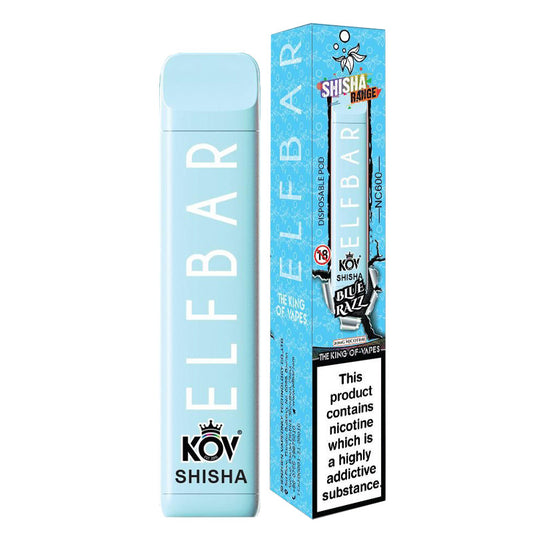 Elf Bar Shisha Blue Razz Flavour NC600 Disposable Vape 20mg l Pack Of 10