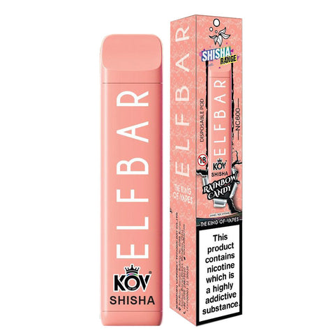 Elf Bar Shisha Rainbow Candy Flavour NC600 Disposable Vape 20mg l Pack Of 10
