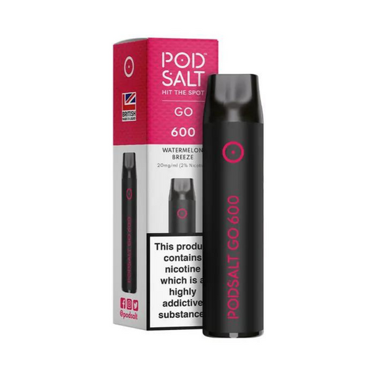 Pod Salt Go Watermelon Breeze Flavour Disposable Vape Bar 20mg l Pack Of 10
