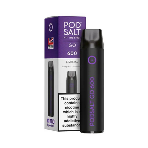Pod Salt Go Grape Ice Flavour Disposable Vape Bar 20mg l Pack Of 10