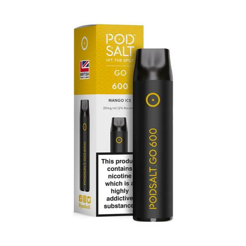Pod Salt Go Mango Ice Flavour Disposable Vape Bar 20mg l Pack Of 10